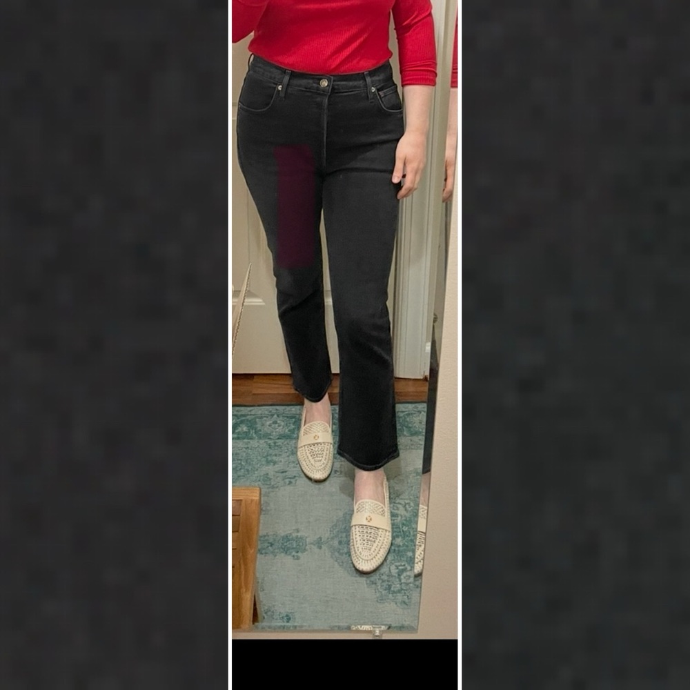 AGOLDE Women’s Black riley jeans, slight crop + kick out - 7/8 length - size 30